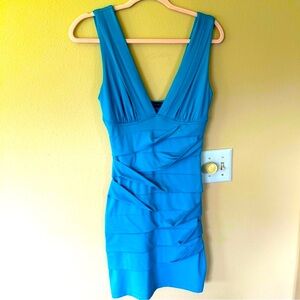 Teal Blue Body-con Dress - Size Small